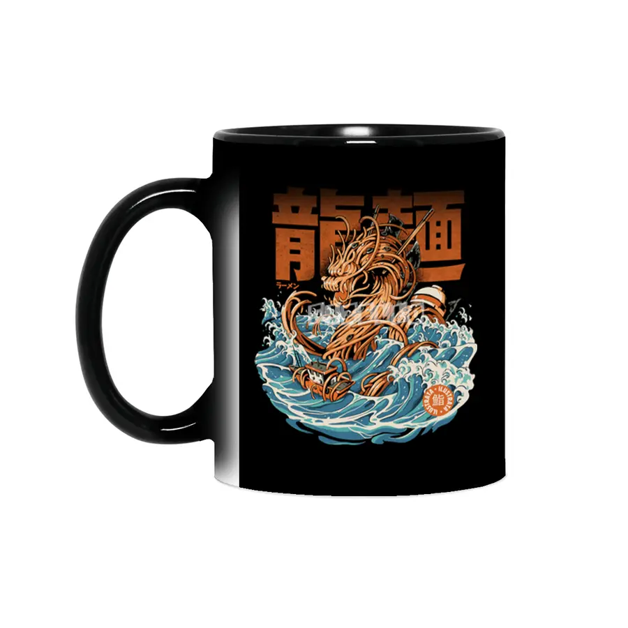 Black Great Ramen Dragon off Kanagawa Sihirli Kupa