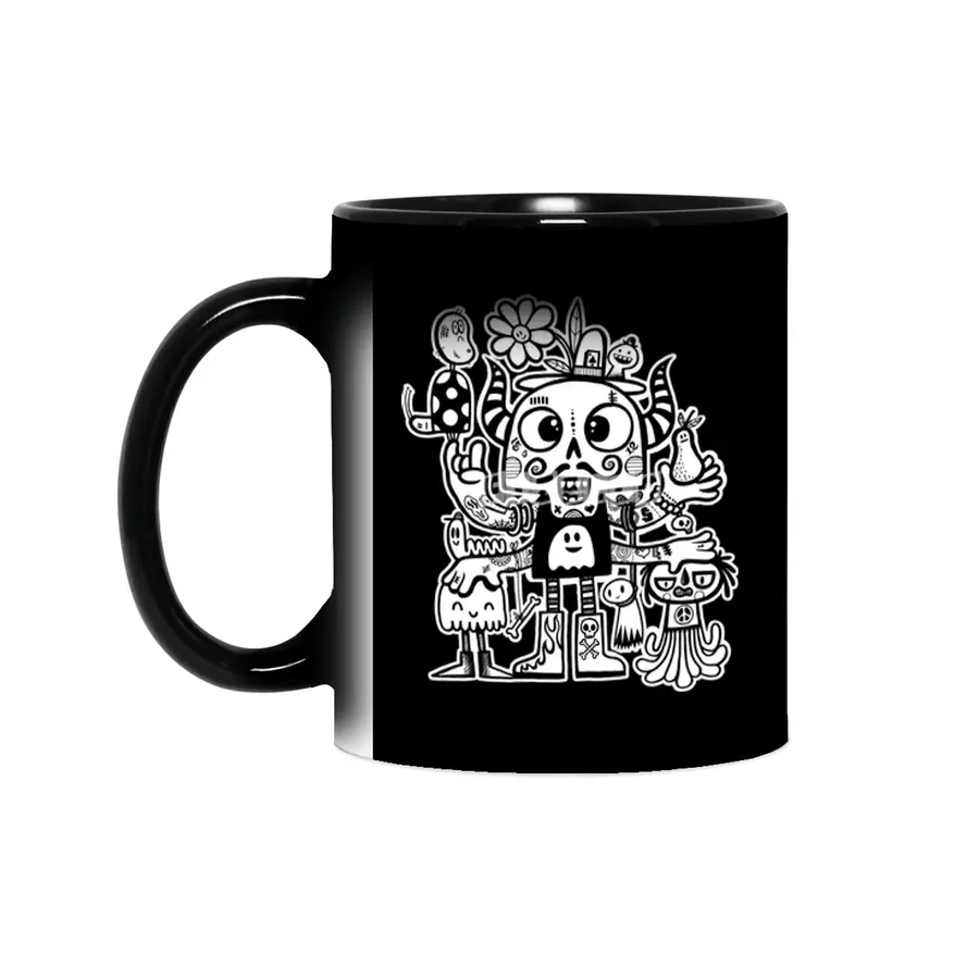 Crossed Eyed Killer Skull Face Sihirli Kupa