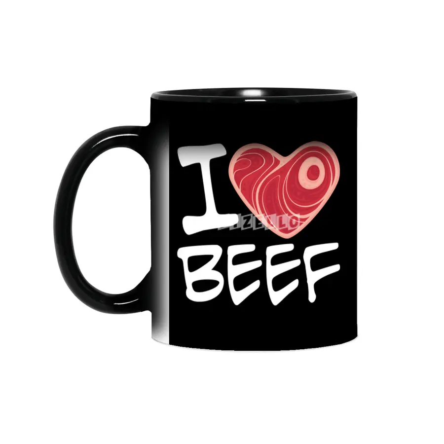 I Love Beef - White Text Version Sihirli Kupa