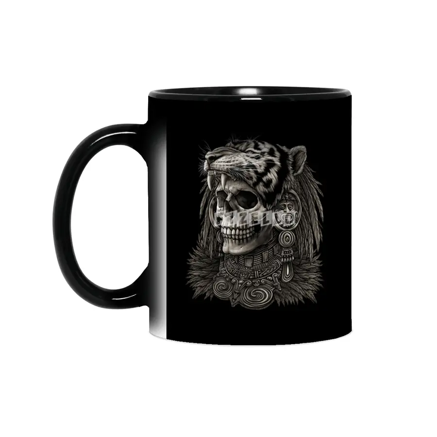Aztec skull Warrior Tiger Headdress Sihirli Kupa