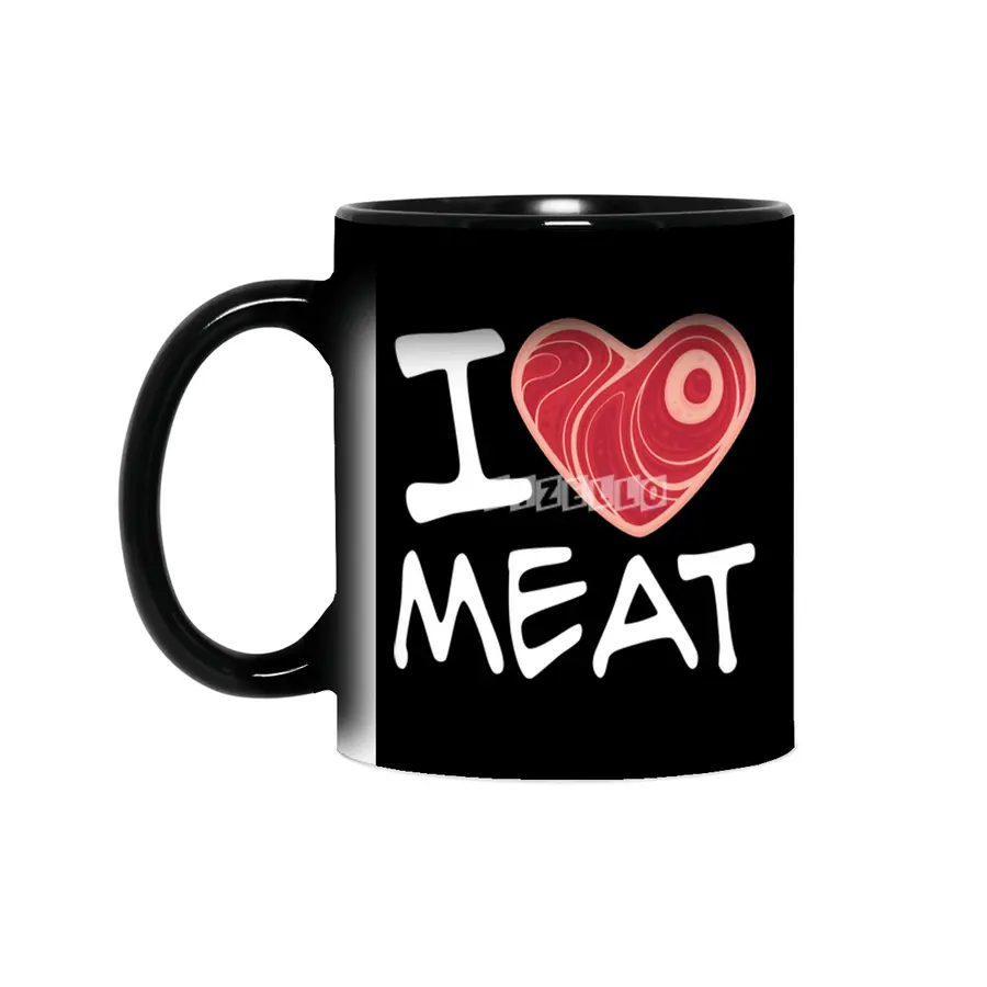 I Love Meat - White Text Version Sihirli Kupa