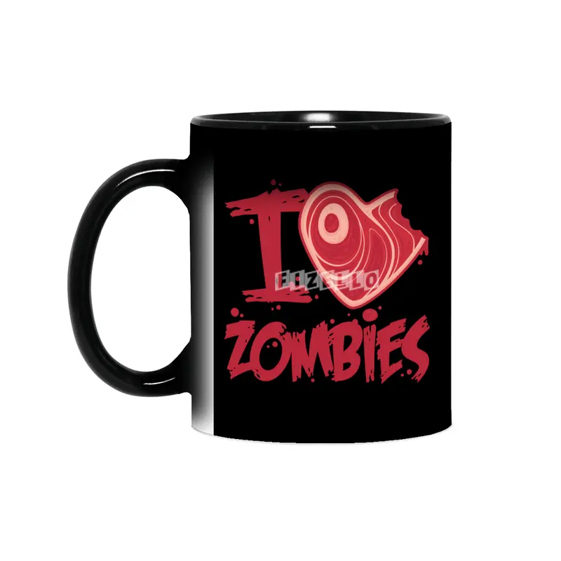 I Love Zombies with Meat Heart Sihirli Kupa