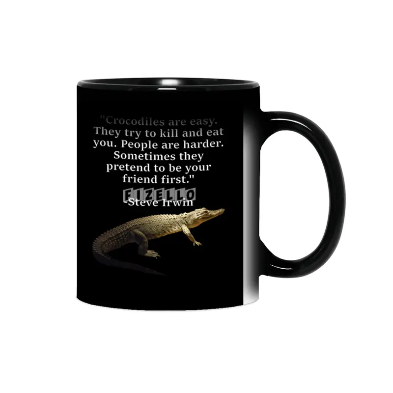Morelet's Crocodile with Steve Irwin Quote Sihirli Kupa
