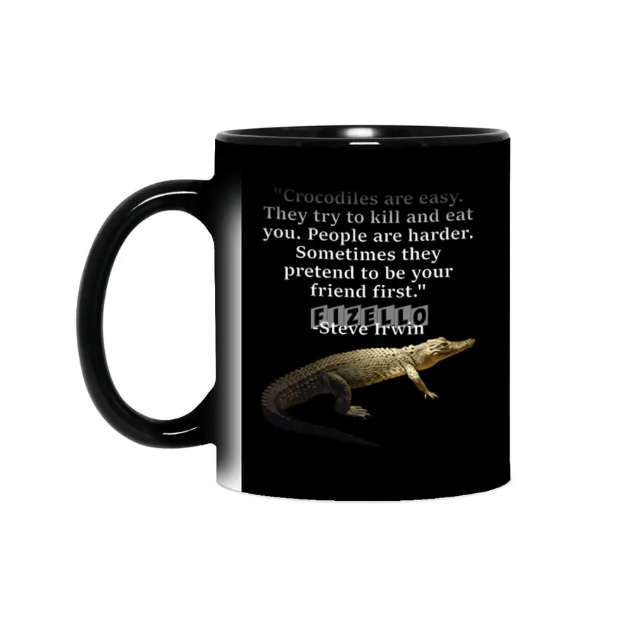 Morelet's Crocodile with Steve Irwin Quote Sihirli Kupa