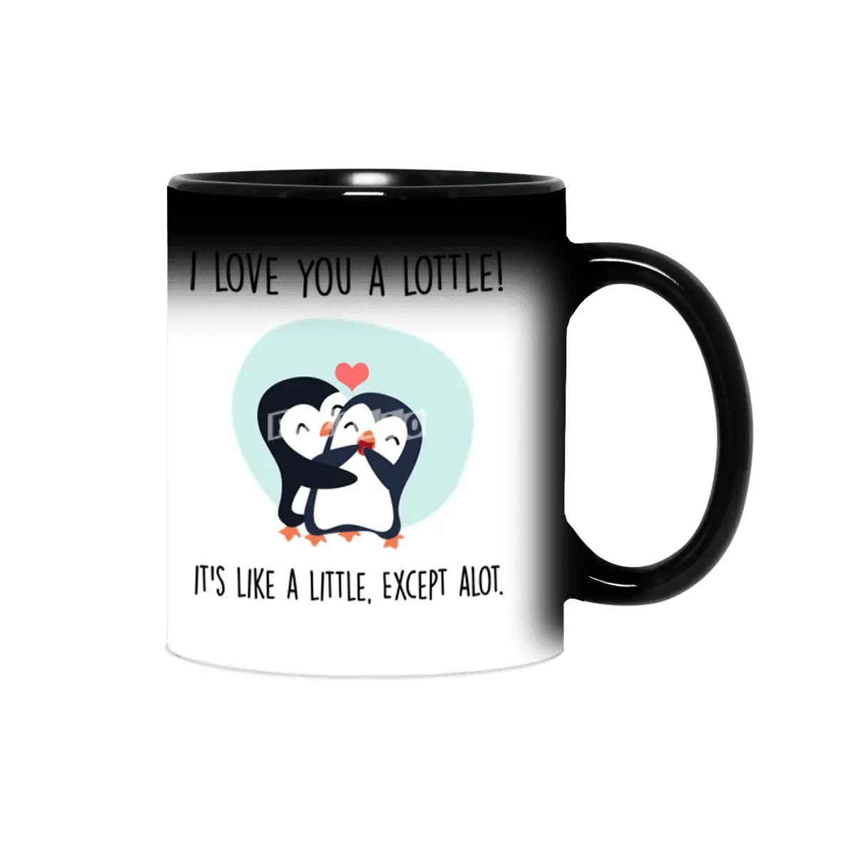 Cute Penguin Couple | I love you a lottle. It's like a little, except a lot Sihirli Kupa