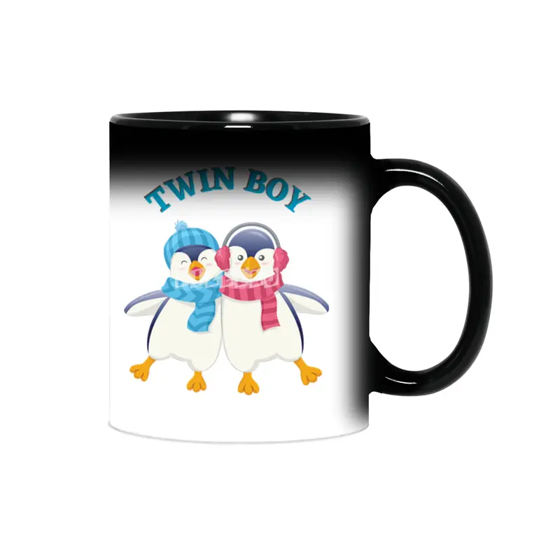 Twin outfit - twin boy penguin is standing Sihirli Kupa