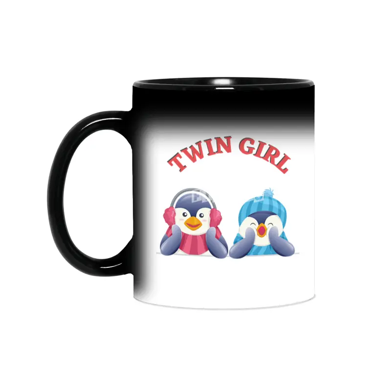 Twin outfit - twin girl penguin lies Sihirli Kupa