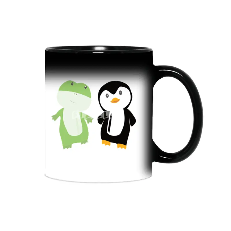 Frog Penguin Funny Animal Friends Kids Sihirli Kupa