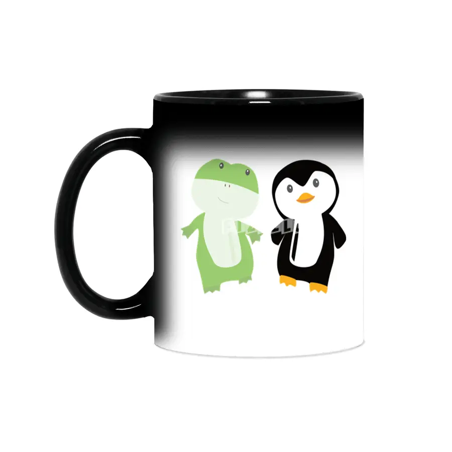 Frog Penguin Funny Animal Friends Kids Sihirli Kupa
