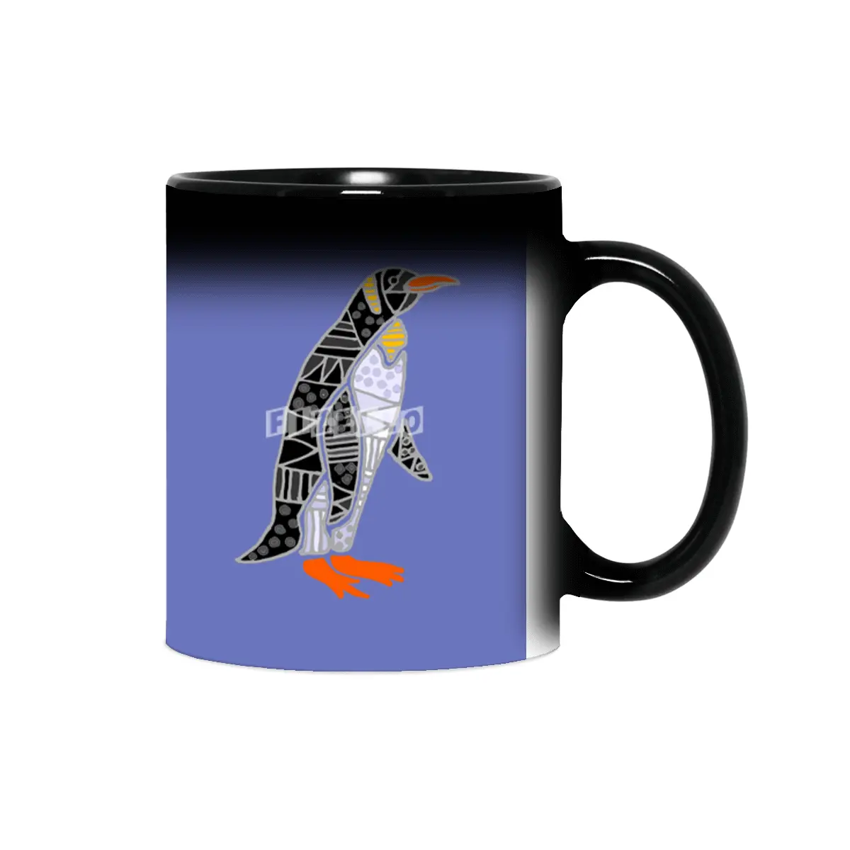 Cool Penguin Bird Abstract Art Pattern Sihirli Kupa