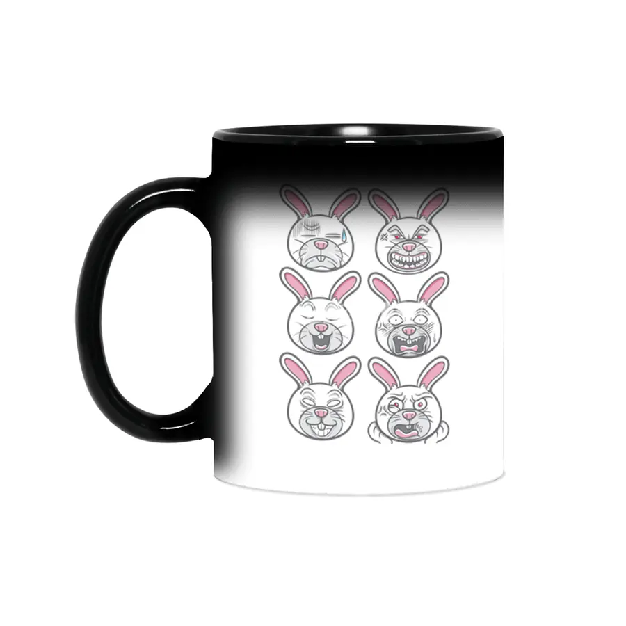 cute pet animal rabbit emoticons illustration set Sihirli Kupa