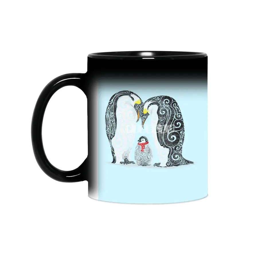 Swirly Penguin Family Sihirli Kupa