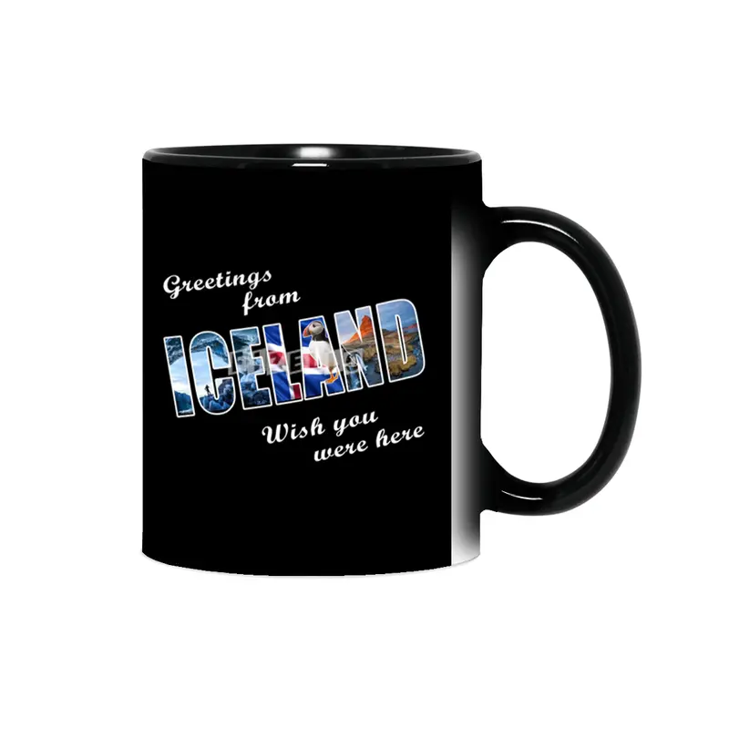 Greetings From Iceland Vacation Souvenir T Shirt Sihirli Kupa