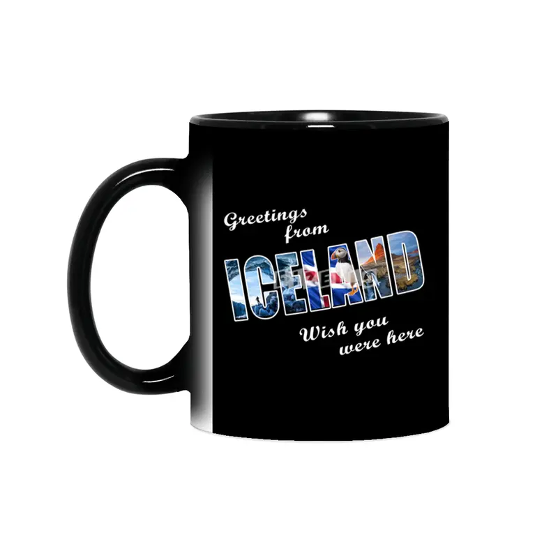 Greetings From Iceland Vacation Souvenir T Shirt Sihirli Kupa