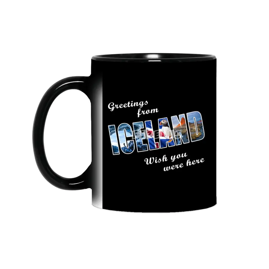 Greetings From Iceland Vacation Souvenir T Shirt Sihirli Kupa