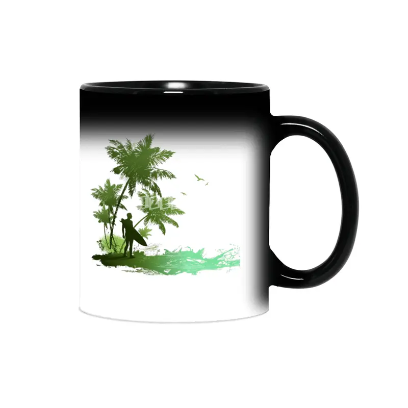 Beach seaside resort silhouette drawing Sihirli Kupa