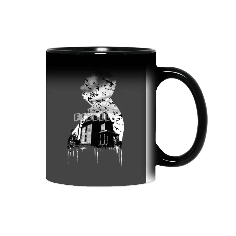 Alfred Hitchcock Silhouette Illustration Collage Sihirli Kupa