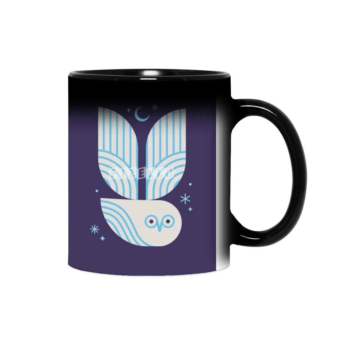 Snowy Owl with Moon and Stars Sihirli Kupa