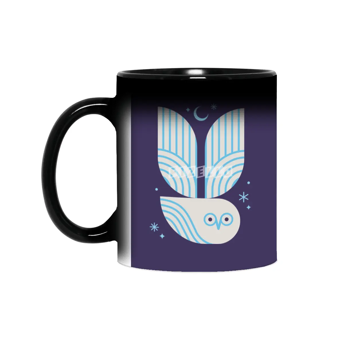 Snowy Owl with Moon and Stars Sihirli Kupa