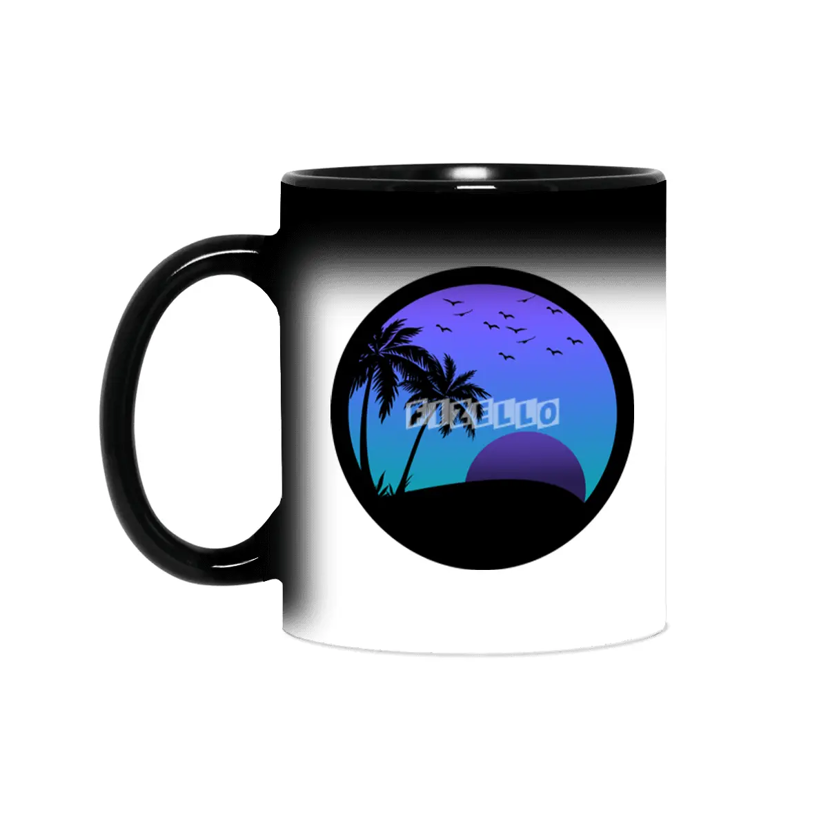 Beach Side Silhouette - Purple/Blue Sihirli Kupa