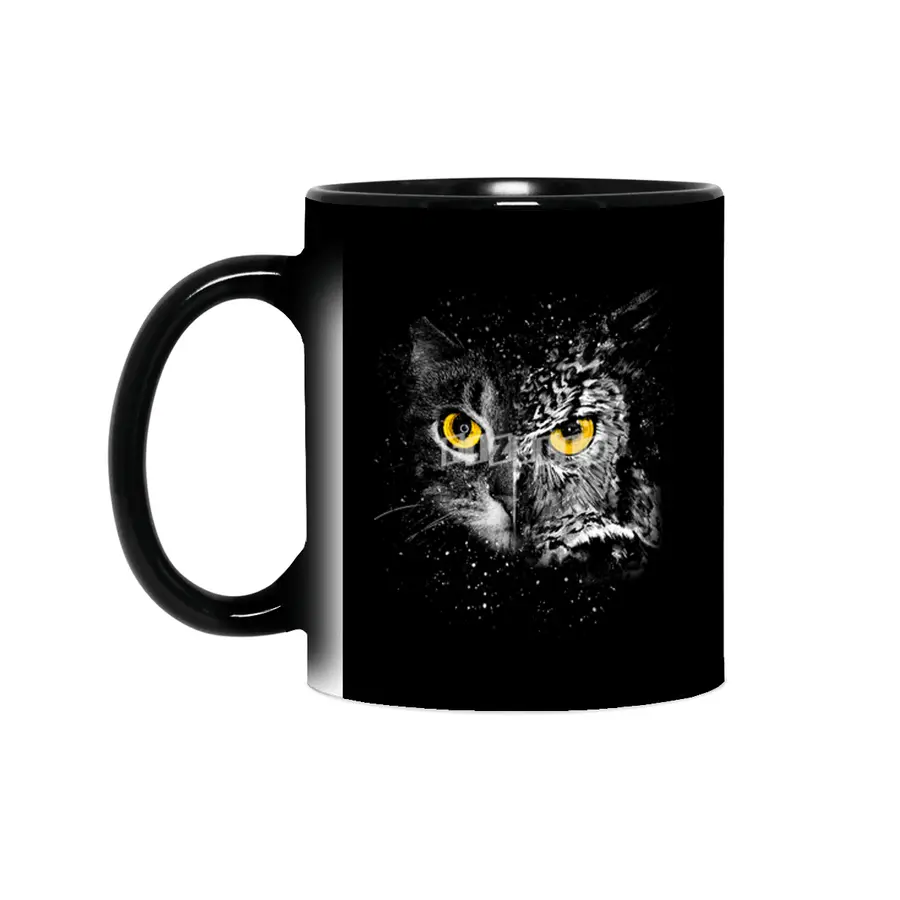 Cat and owl face Sihirli Kupa
