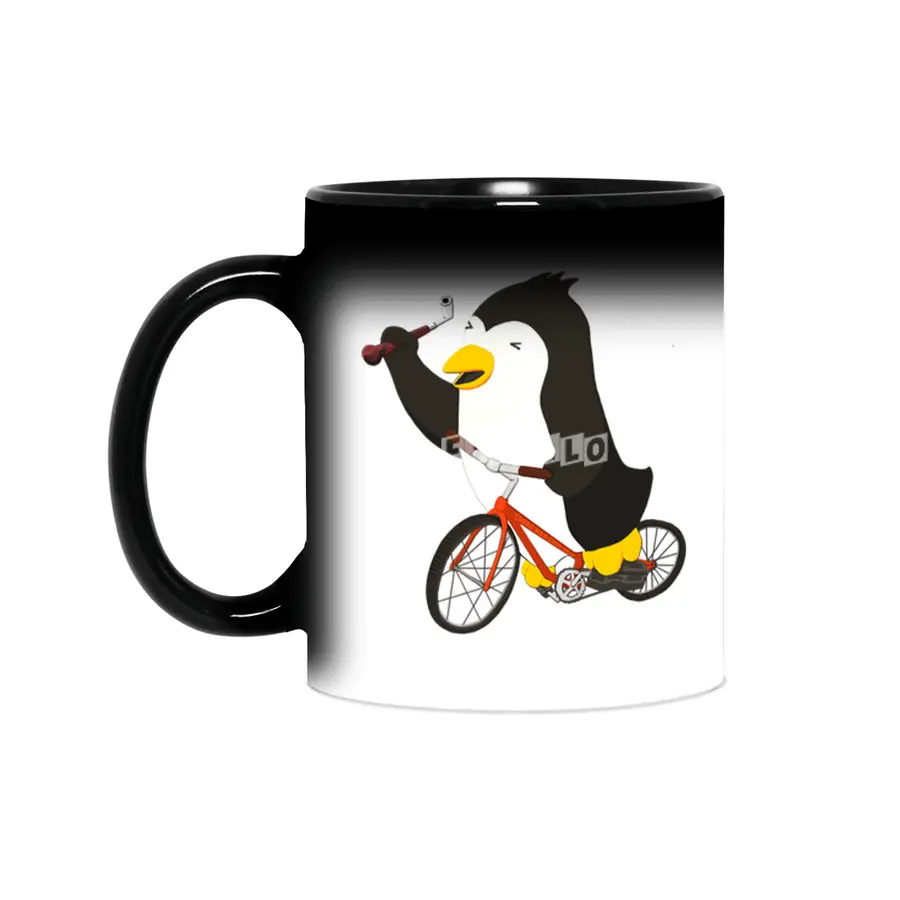 Cycling Penguin (w/ Piano Tuning Lever) Sihirli Kupa
