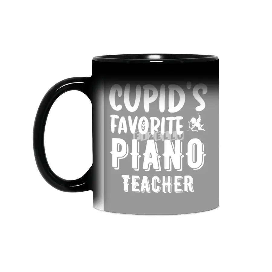 Cupid's Favorite Piano Teacher Valentines Day Gift Sihirli Kupa