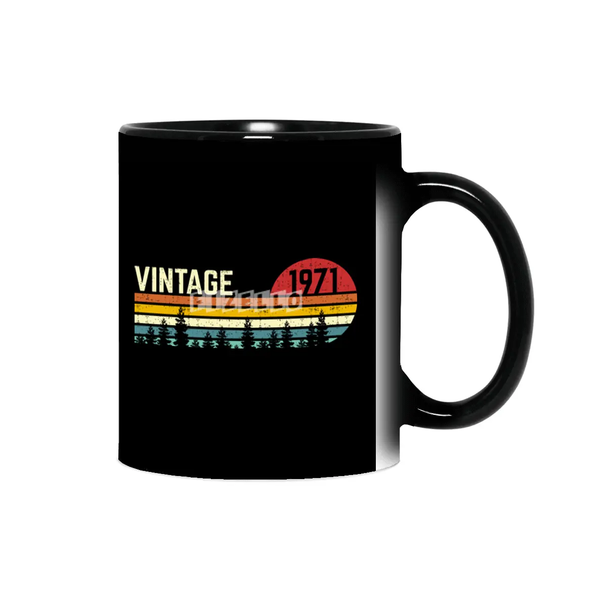 cool vintage sunset 1971 50th birthday 50 year old retro classic cute design distressed text Sihirli Kupa