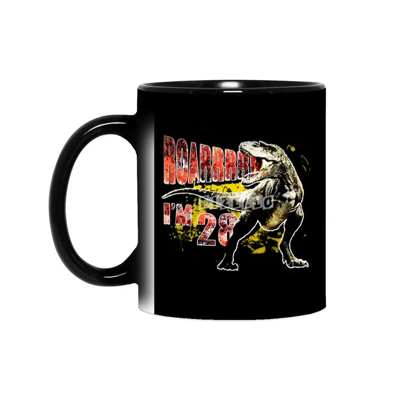 28th Birthday Gift 28 Year Old Dinosaurs Birthday Present Sihirli Kupa