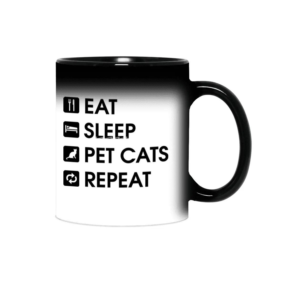 Pink Stars: Eat Sleep Pet Cats Repeat Sihirli Kupa