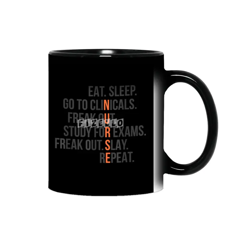 Funny Nurse Shirt Eat Sleep RN LPN Clinicals Nursing Tee Sihirli Kupa