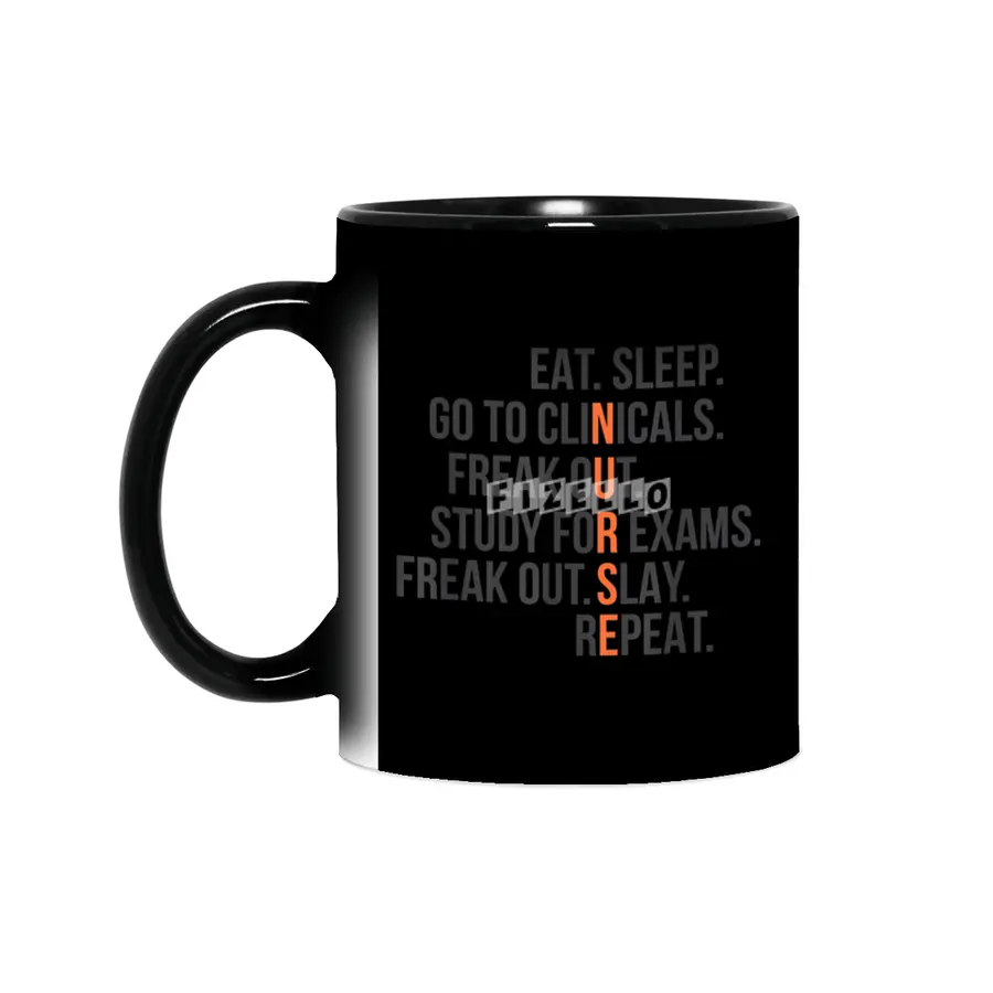 Funny Nurse Shirt Eat Sleep RN LPN Clinicals Nursing Tee Sihirli Kupa