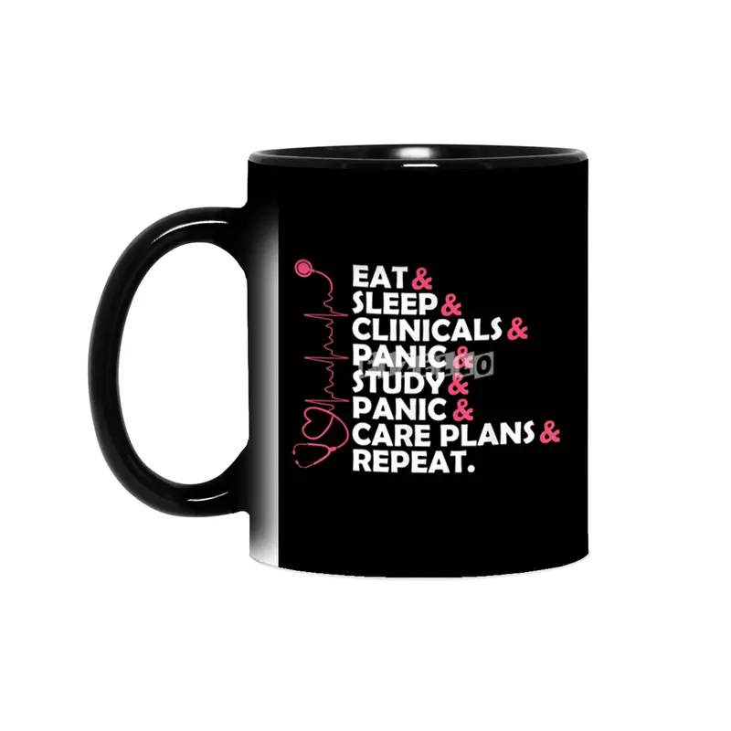 Funny Quote Nurse Day Nursing Students Eat Sleep Gift Tshirt T-Shirt Sihirli Kupa
