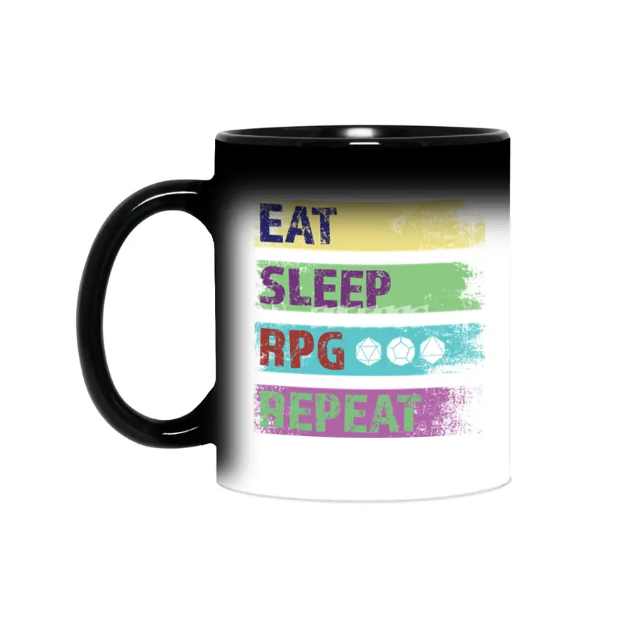 RPG - Eat Sleep RPG Repeat Geeky Gamer Sihirli Kupa