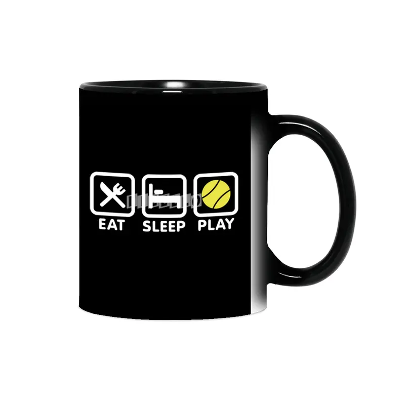 Funny Tennis Player Retro Sport Eat Sleep Tennis Sihirli Kupa