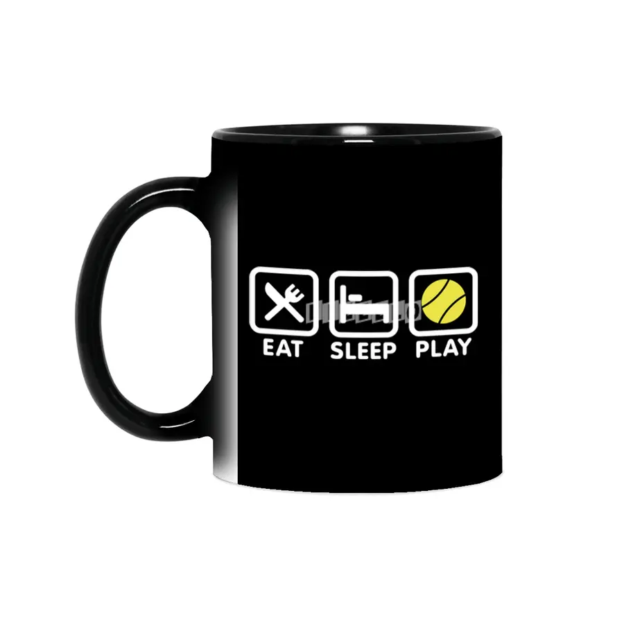 Funny Tennis Player Retro Sport Eat Sleep Tennis Sihirli Kupa