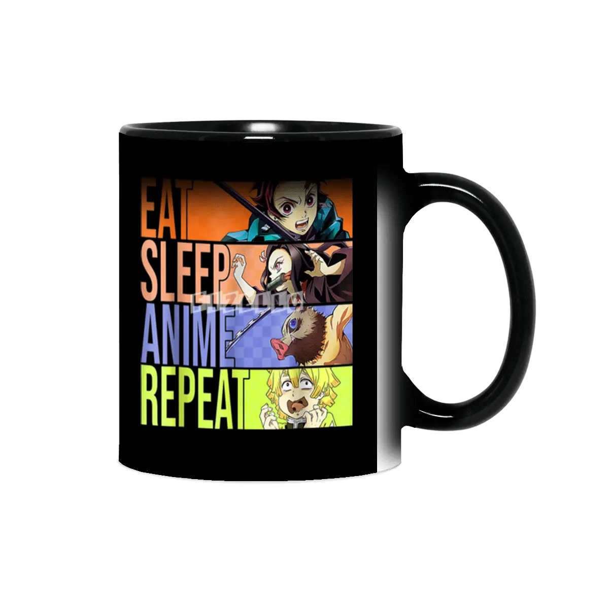 Graphic Slayer Demon Anime Eat Sleep Anime Repeat T-Shirt Sihirli Kupa