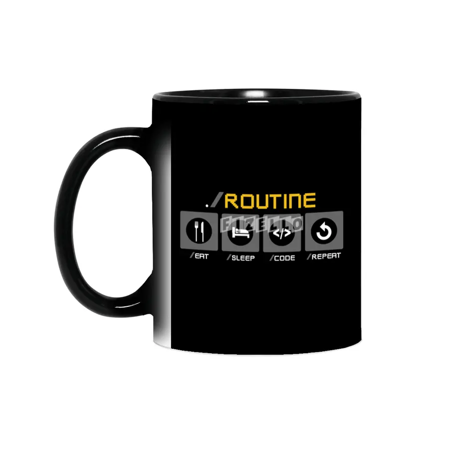 Programmer Routine Eat Sleep Code Repeat Sihirli Kupa