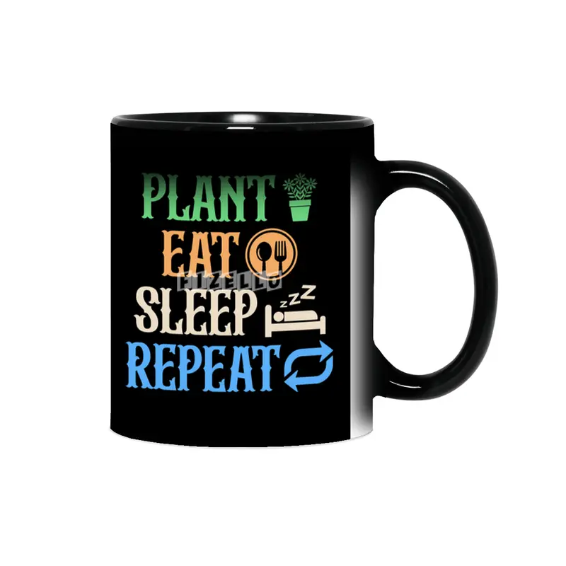 Plant Eat Sleep Repeat Gardener Life T-shirt Sihirli Kupa