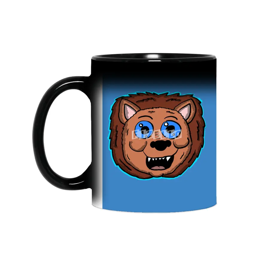 Cartoon Lion Head Sihirli Kupa