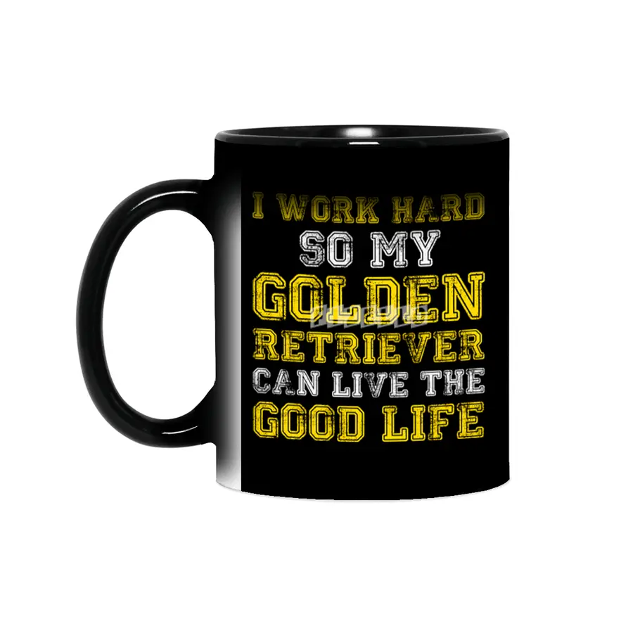 I Work Hard Funny Golden Retriever Life Sihirli Kupa