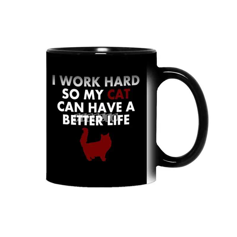 I Work Hard Funny Cat Quote For Cat Owners & lovers Sihirli Kupa