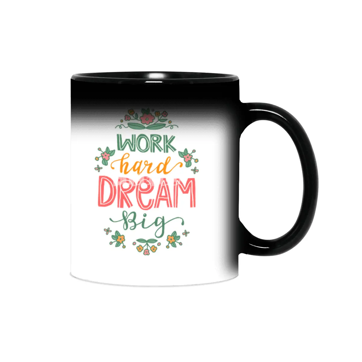 Motivational Work Hard Dream Big Lettering Sihirli Kupa