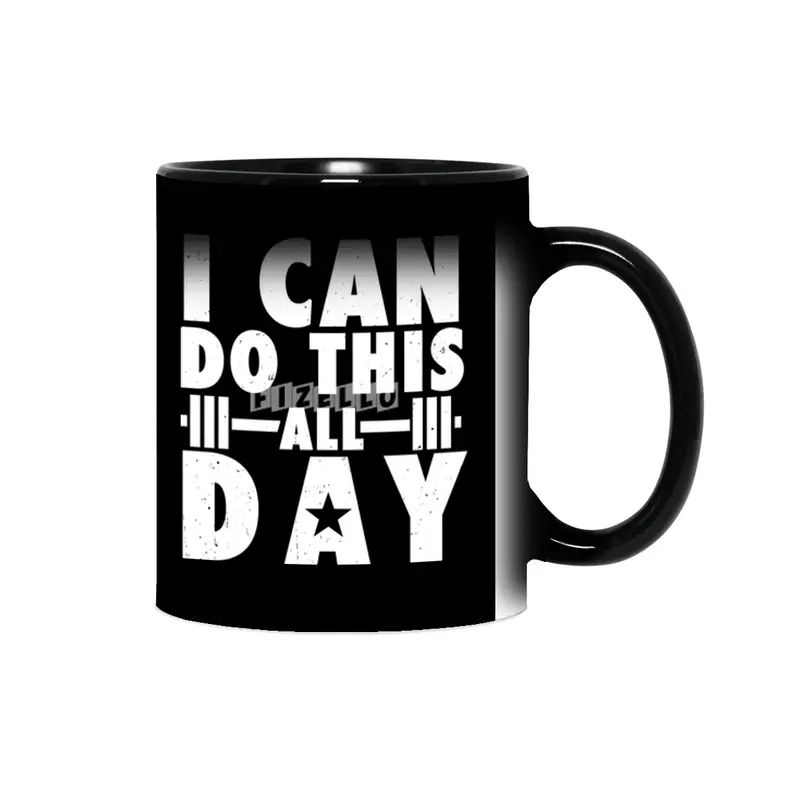 All day Workout Training Gym Fitness Motivational Sihirli Kupa