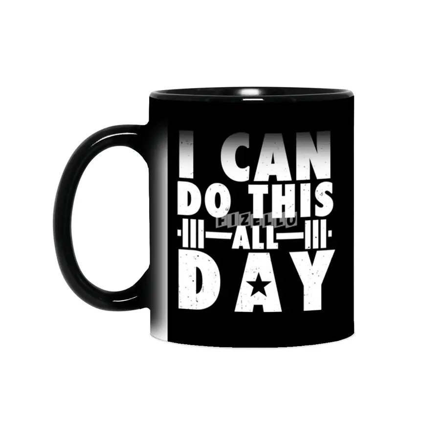 All day Workout Training Gym Fitness Motivational Sihirli Kupa