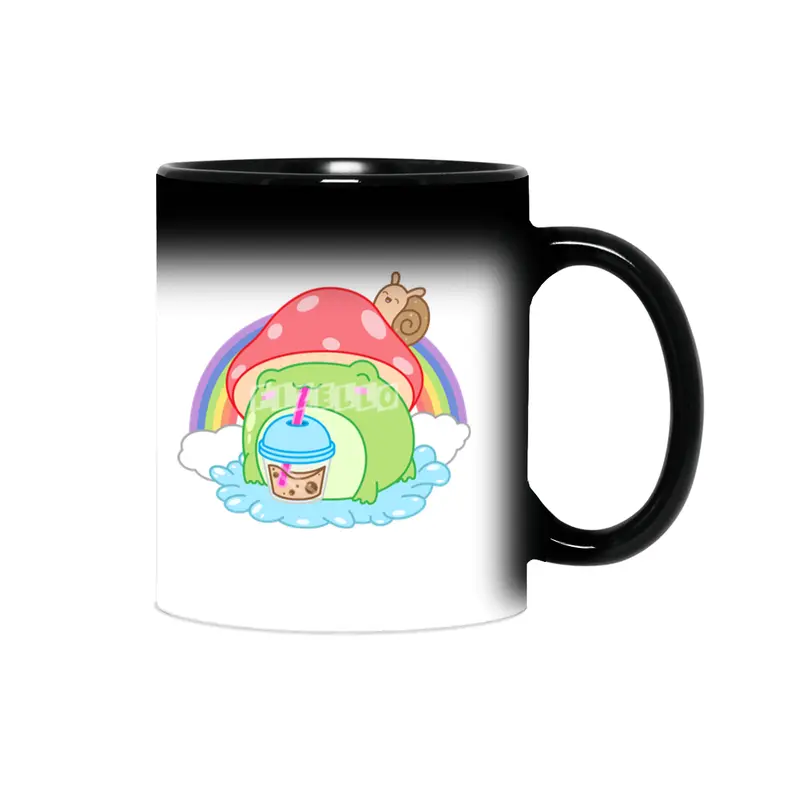 Frog Boba Bubble Tea Kawaii Anime Japanese Mushroom Snail Sihirli Kupa