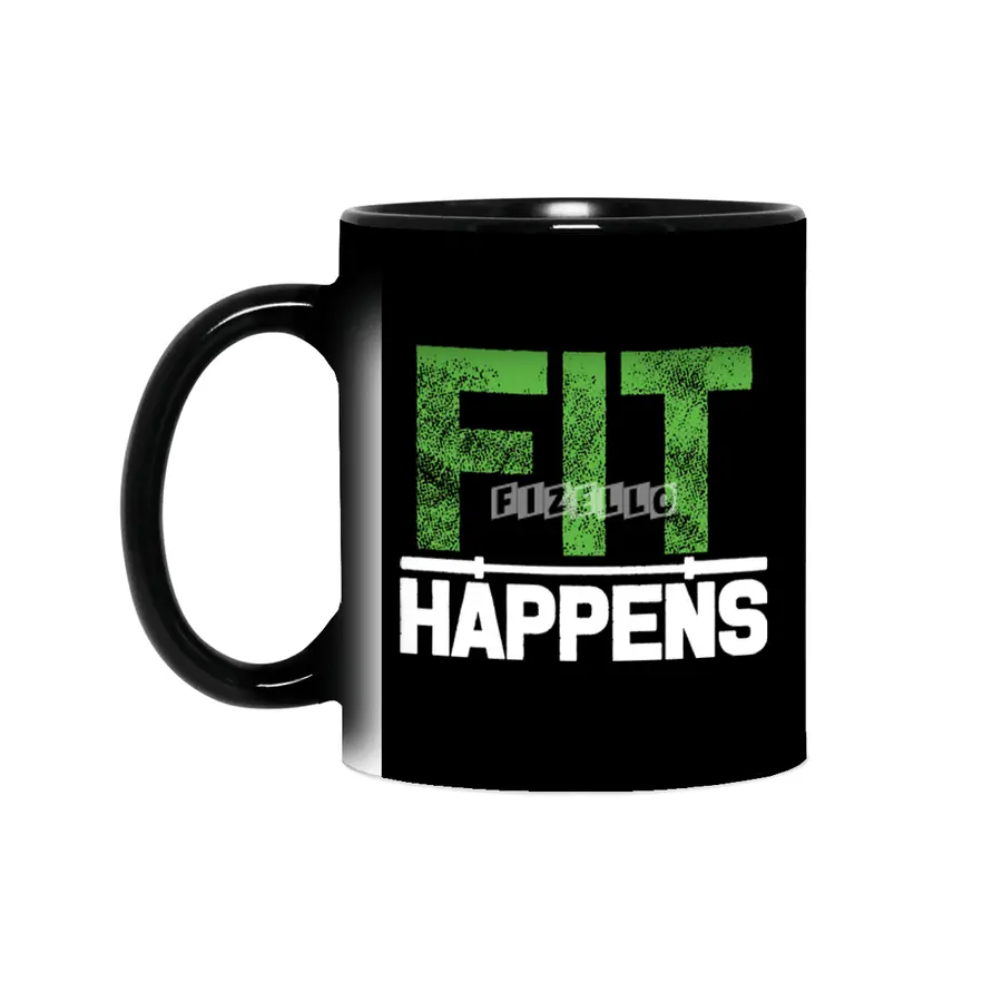 Fit Happens Cross Fit Barbell Fitness Exercise Workout Train Mens gym crossfit lifting Sihirli Kupa