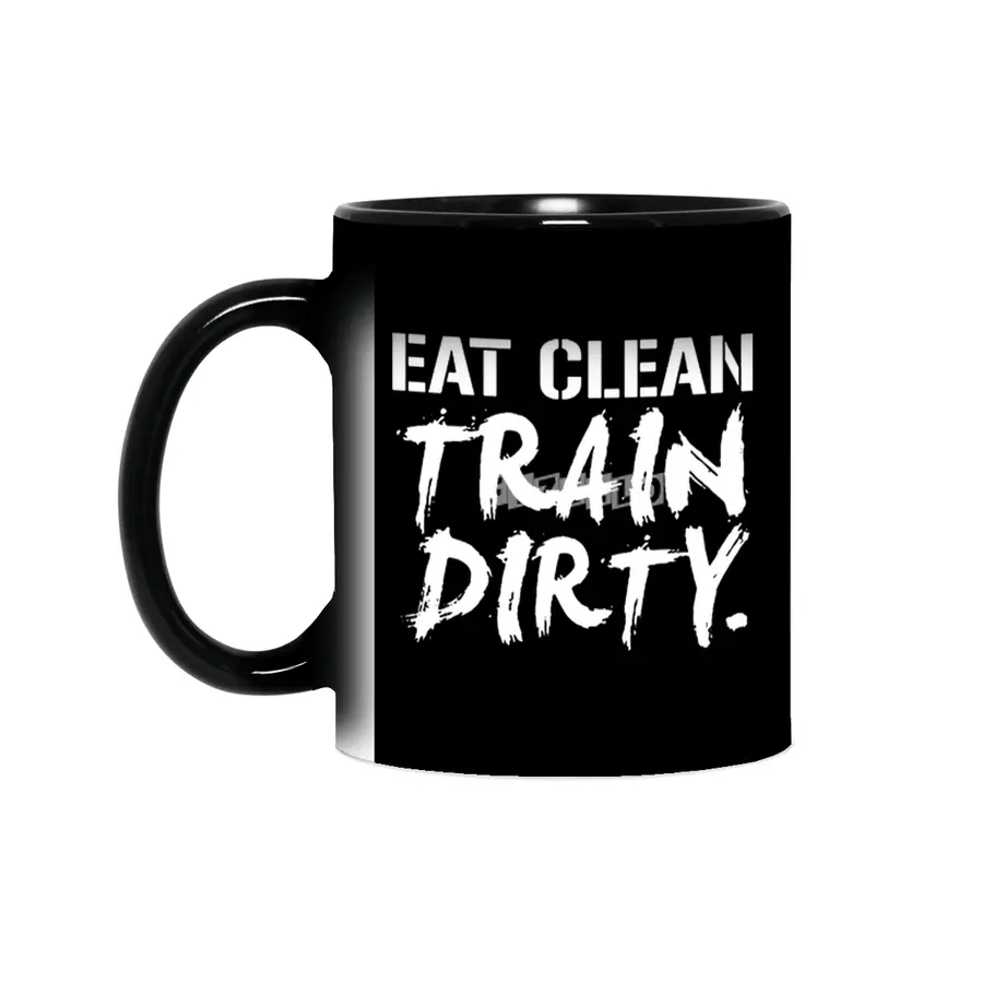 Eat Clean Train Dirty Workout Fitness Running Crossfit Motivation gym crossfit lifting Sihirli Kupa