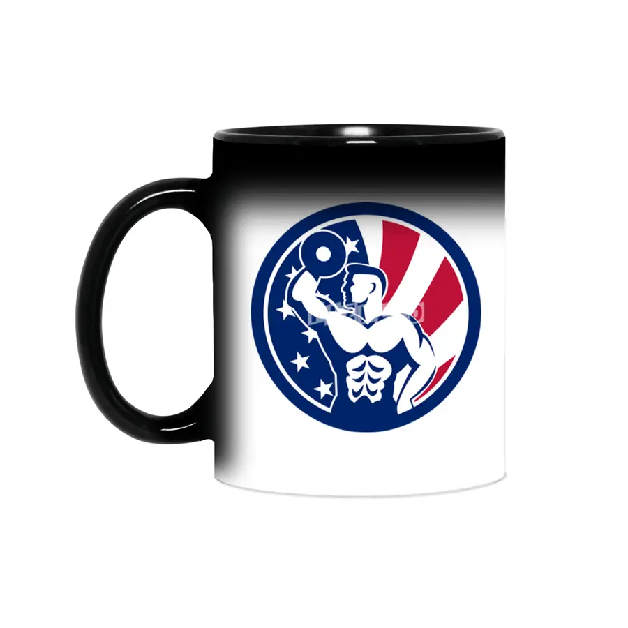 American Fitness Gym USA Flag Icon Sihirli Kupa