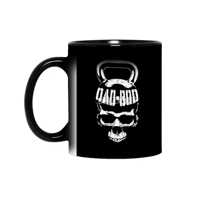 Dad Bod Kettlebell Skull Funny Halloween Gym Fitness Workout Sihirli Kupa